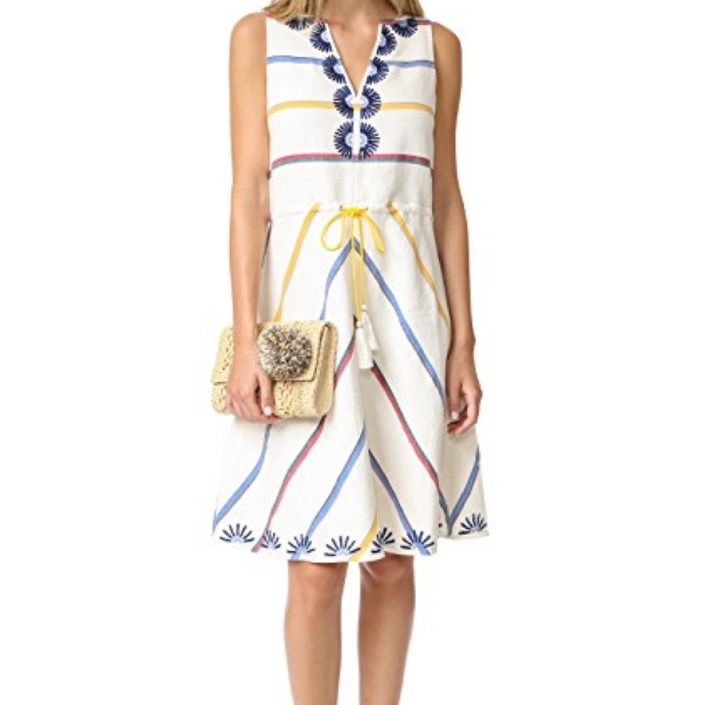 Tory Burch Sz 4 ‘Blaine’ Linen Embroidered Dress